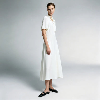 Elegantes Midikleid Für Damen Aus Chiffon Mit V-Ausschnitt Im Sommer