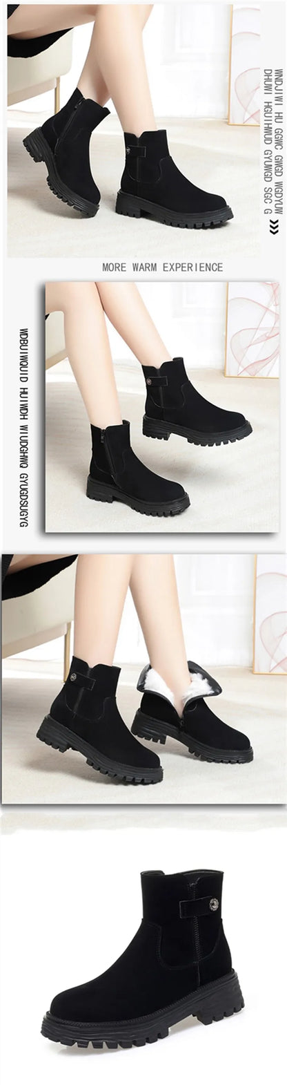 AIYUQI Winter Shoes Boots Ladies 2025 New Genuine Leather Women Snow Boots Large Size Natural Wool Warm Women's Ankle Boots