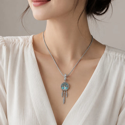 Damen-Charm-Anhänger Traumfänger Baum handgemacht II aus Sterlingsilber