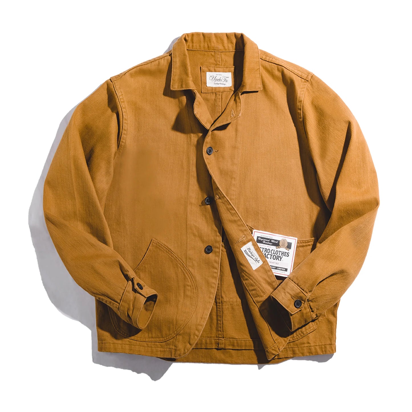 Herren Jacke Ingwerfarben Arbeitskleidungsjacke mit mehreren Taschen lässige Jagdjacke