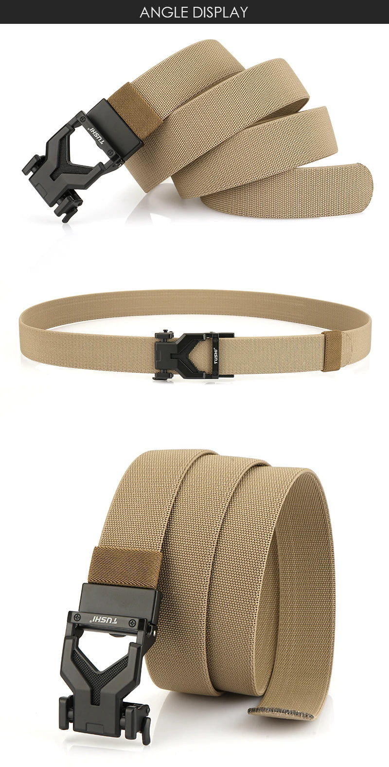 Herren-Gürtel Elastischer 3,8 Zentimeter Breite Gurtband Mit Metall-Schnalle Und Automatikverschluss