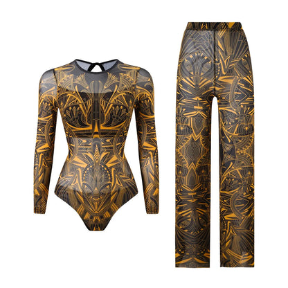 Damen-Hose mit Blumenmuster