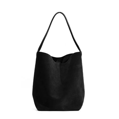 Damen Bucket-Tasche Aus Kaffee-Nubukleder | Schultertasche