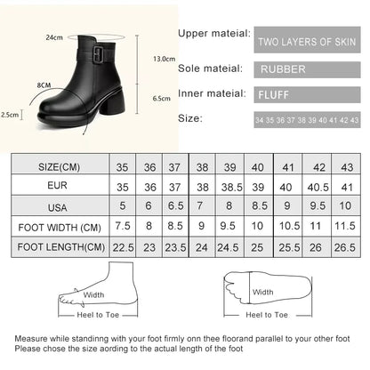 Größen- und Maßtabelle für AIYUQI Stiefeletten, Absatzhöhe 6,5 cm