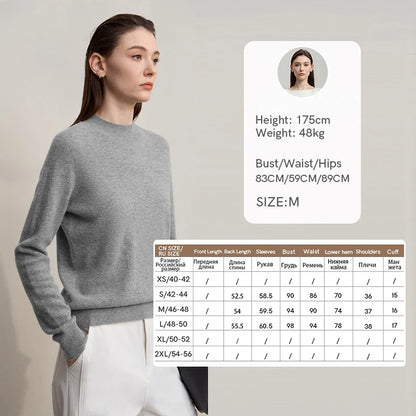 Damen-Rollkragenpullover Wolle-Kaschmir locker Herbst