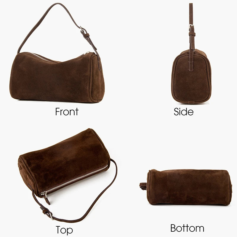 First Layer Wildleder-Handtasche Damen | Mini-Quadrat-Form