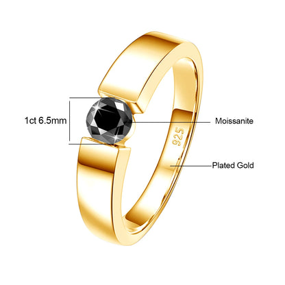 Unisex-Ring aus Silber 925 mit Moissanite 0,5–1 Karat Zertifiziert für Hochzeit und Verlobung