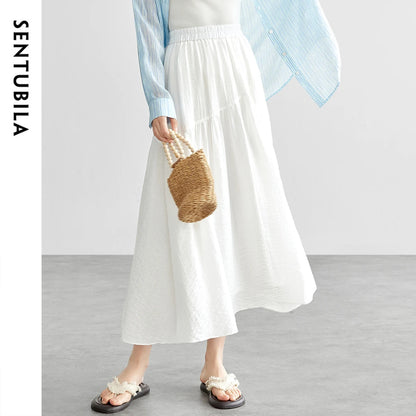 Damen Lyocell Rock im lässigen Stil mit elastischer Taille für den Urlaub