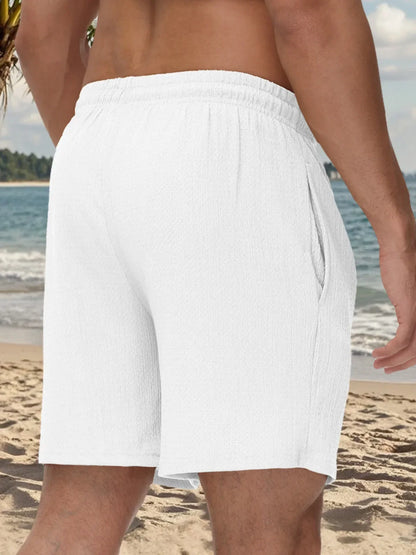 Leichte Herren-Sportshorts aus Eisseide – lockere, knielange Sommerhose in Schwarz