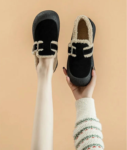 AIYUQI Women Sneakers Winter 2024 New Velvet Genuine Leather Beanie Shoes Women Flat Large Size Women Casual Shoes