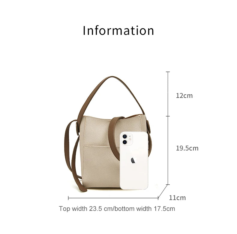 Damen Schultertasche Crossbody aus Splitleder mit großer Kapazität