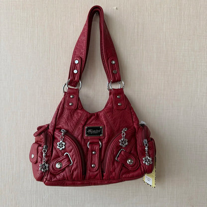 Damen-Handtasche Kleine Tote Mit Mehrfachfächern Aus Weichem Material Für Alltag Und Freizeit