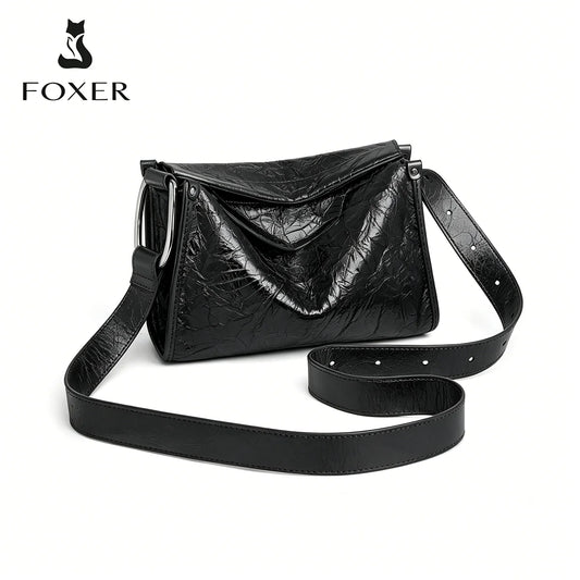 Damen Schulter Tasche aus echtem Leder im Boston Bag Design