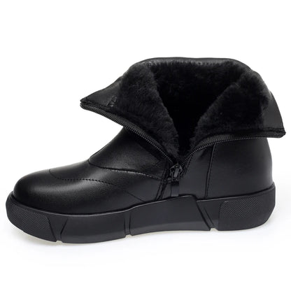Damen-Winterstiefelette, schwarz, mit Reißverschluss, Kunstfellfutter und Profilsohle