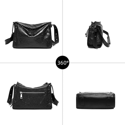 Damen Schulter Tasche aus echtem Leder im Boston Bag Design