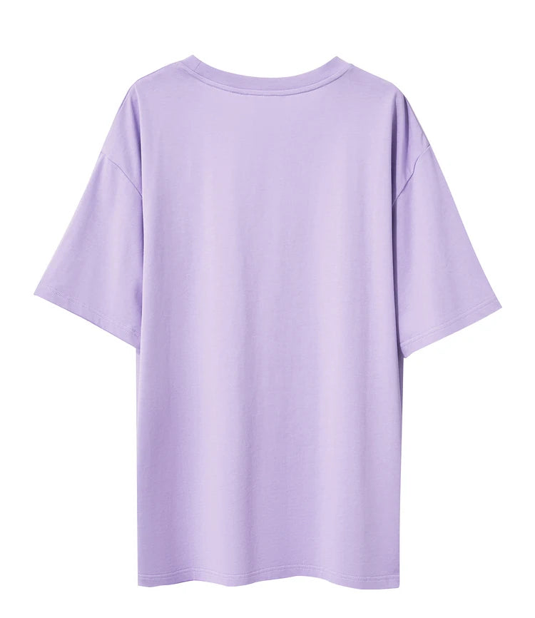 Damen T-Shirt im Minimalismus-Stil mit Kunstöl-Farbdruck für den Sommer