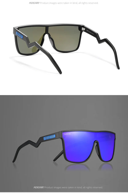 Sonnenbrille Einteiler übergroß polarisiert gebogene Gläser Herren
