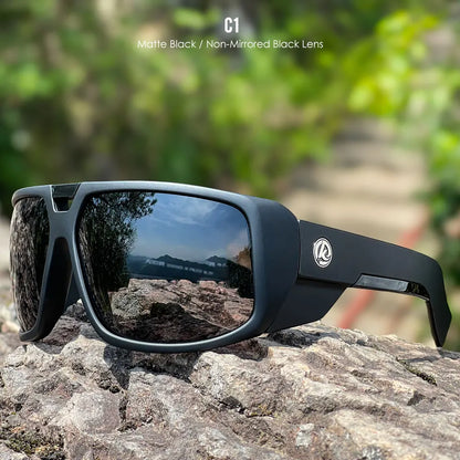 Sonnenbrille Sport polarisiert breiter Rahmen Outdoor Reißverschlussetui Herren