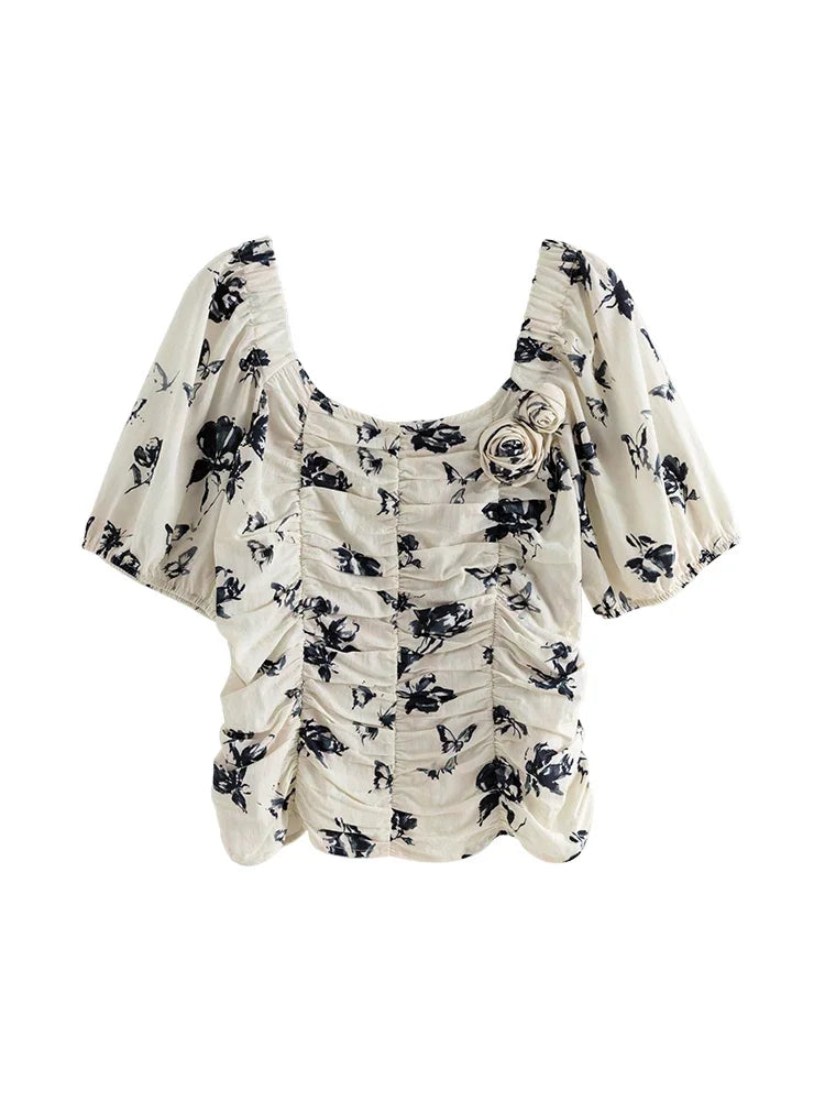 Damen-Chiffonbluse mit V-Ausschnitt und kurzen Ärmeln – sommerlich leicht und elegant fürs Büro