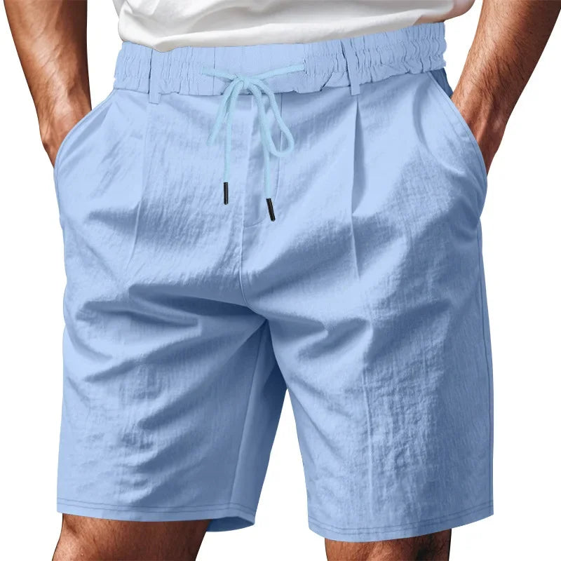 Graue Herren-Fitness-Shorts für Sommer und Training – Bequeme, elastische Dreipunkt-Hose für Laufen und Freizeit