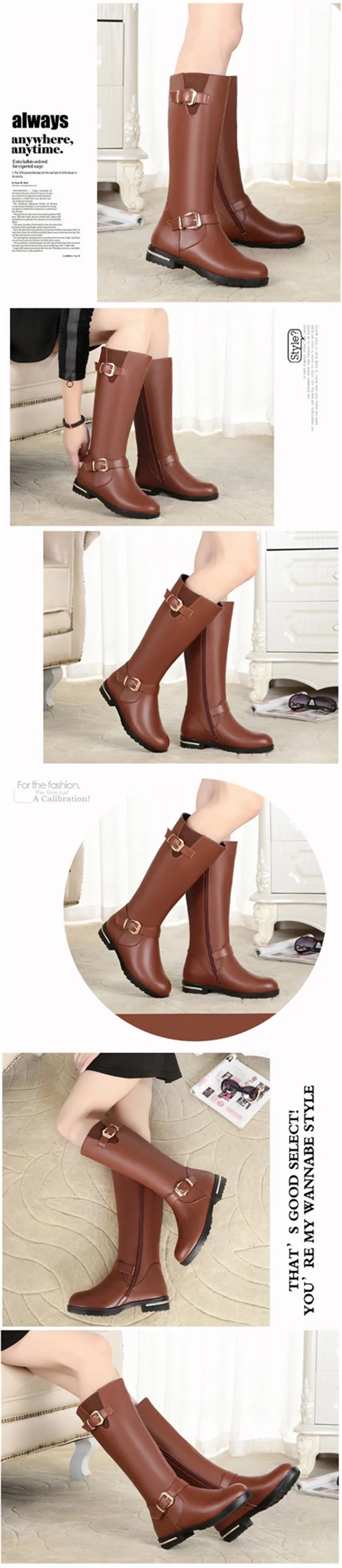 AIYUQI High Boots Female Genuine Leather 2024 New Natural Wool Warm Women Winter Boots Large Size Female Rider Boots