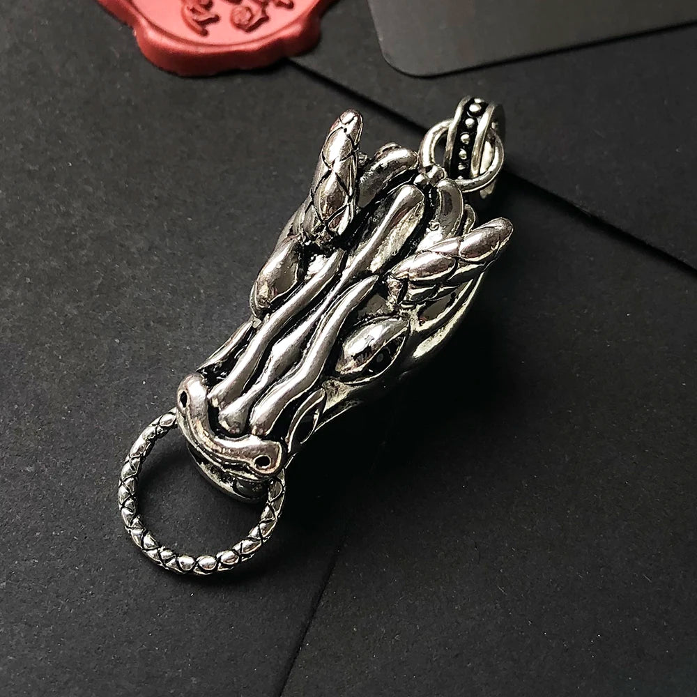 Damen-Charm-Anhänger Drachen Träger Vintage aus Sterlingsilber