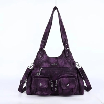Damen-Handtasche Mit Viel Stauraum Und Mehrfachfächern Aus PU-Leder Für Alltag Und Freizeit