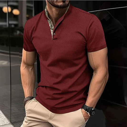 Herren-Polo-T-Shirt mit kurzen Ärmeln und Knopfleiste – große Größen, ideal für den Sommer