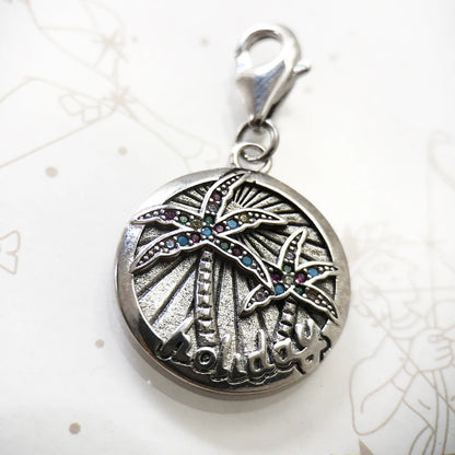 Damen-Charm-Anhaenger Palme tropisch aus Sterlingsilber