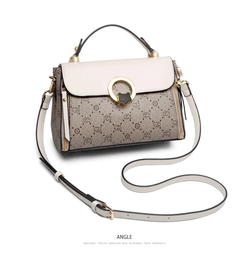 Damen Crossbody Tasche Aus PVC Leder Im Vintage Stil