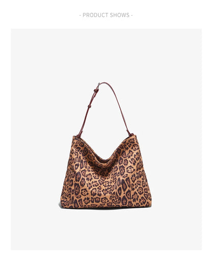 Damen Schultertasche Groß Kapazität Oversize Leopardendruck Modische Tote Tasche