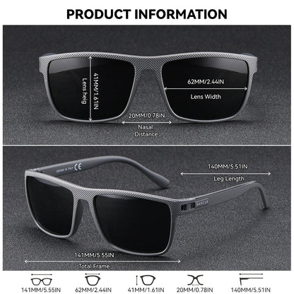 Sonnenbrille Rechteck TR90 polarisiert Spiegel Farbverlauf UV400 Herren