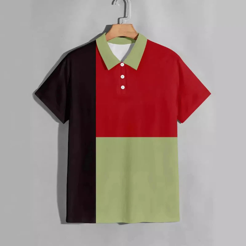 Sommerliches Polohemd mit Farbblock-Design und atmungsaktivem, bequemem Kurzarm – ideal für legere Anlässe