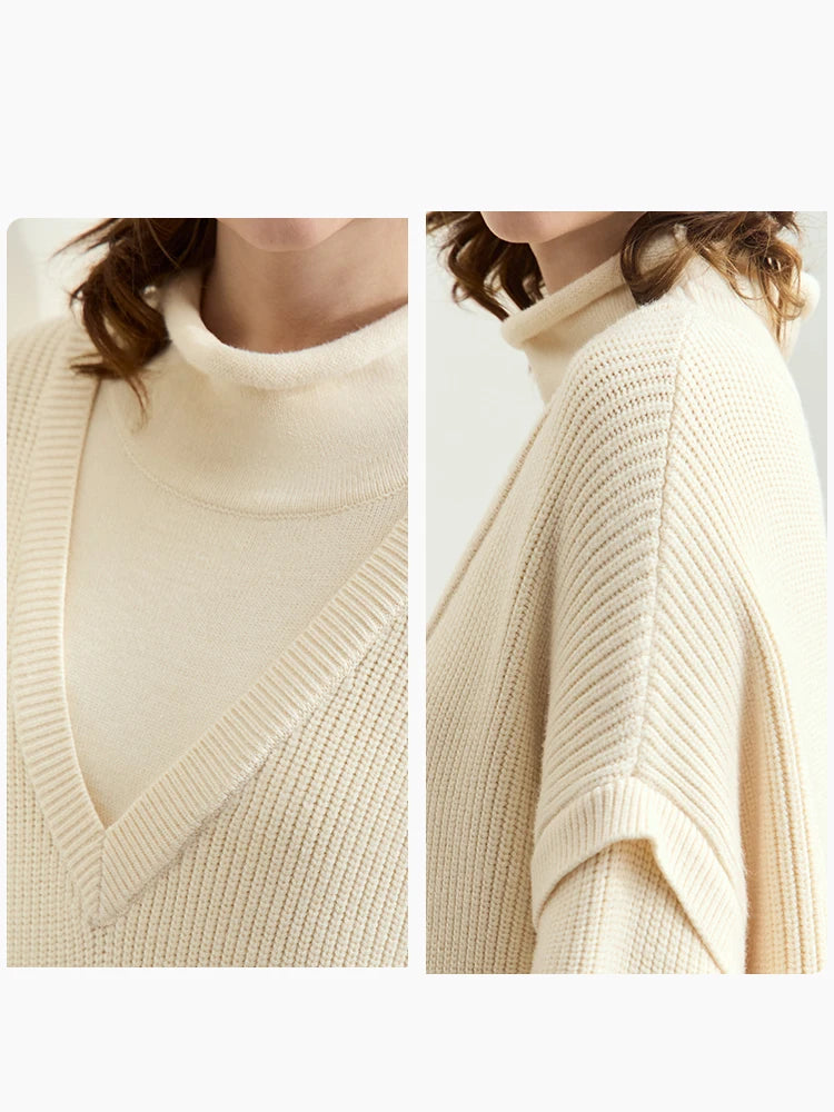 Elegantes Strick Midikleid Für Berufsfrauen Mit Bequemer Passform Und Kragen