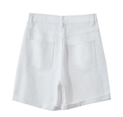 Minimalismus Baumwoll Jeans – Vintage Retro Fashion Shorts für Frauen