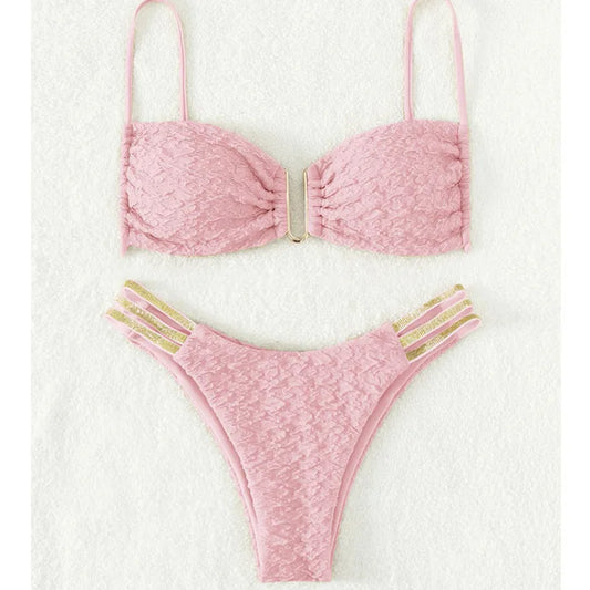 Floraler Bikini-Set mit Push-up-Effekt – Sexy Bademode für Damen am Strand oder Pool