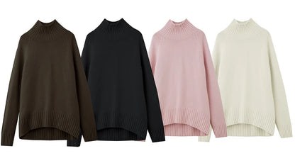 Damen-Rollkragenpullover 100 % Wolle nahtlos antibakteriell Winter