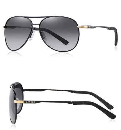 Damen-Sonnenbrille oval Edelstahl Pilot Farbverlauf polarisiert Spiegel