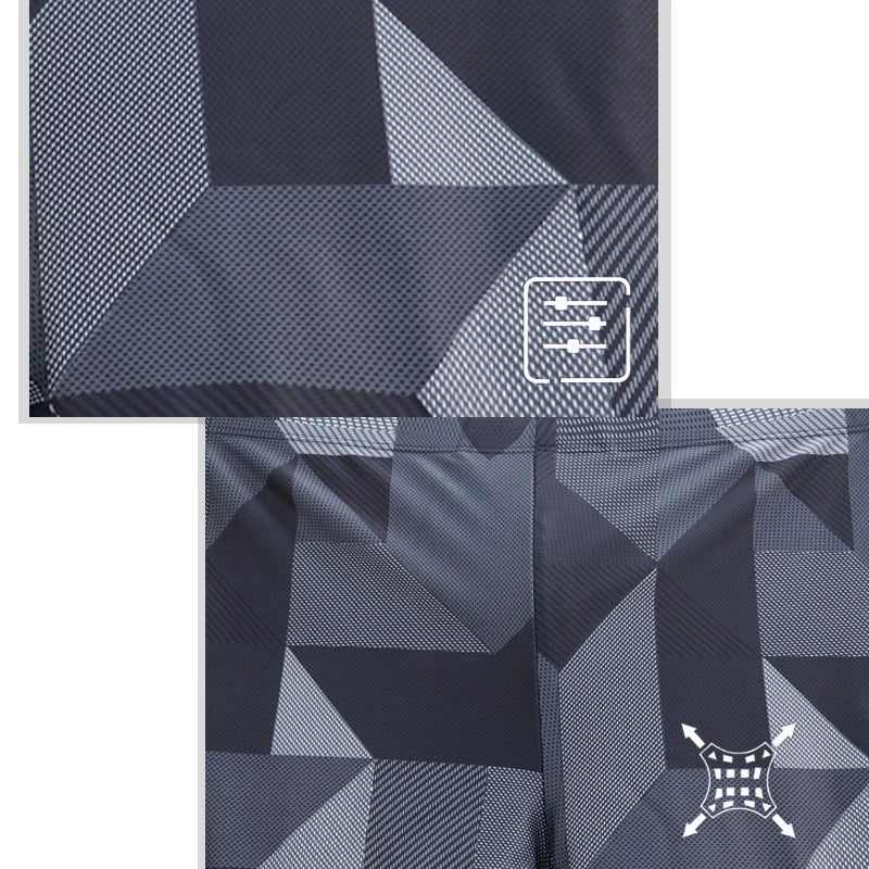 Kurze Herren-Polyester-Shorts mit schnelltrocknendem Druck und atmungsaktivem Mesh-Futter sowie Tasche – ideal für das Fitnessstudio