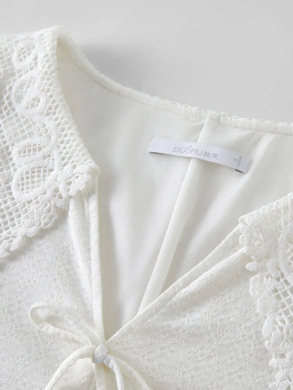 Damenbluse mit Muschelsaumkragen und schmeichelnder Taille – vielseitig von Büro bis Freizeit