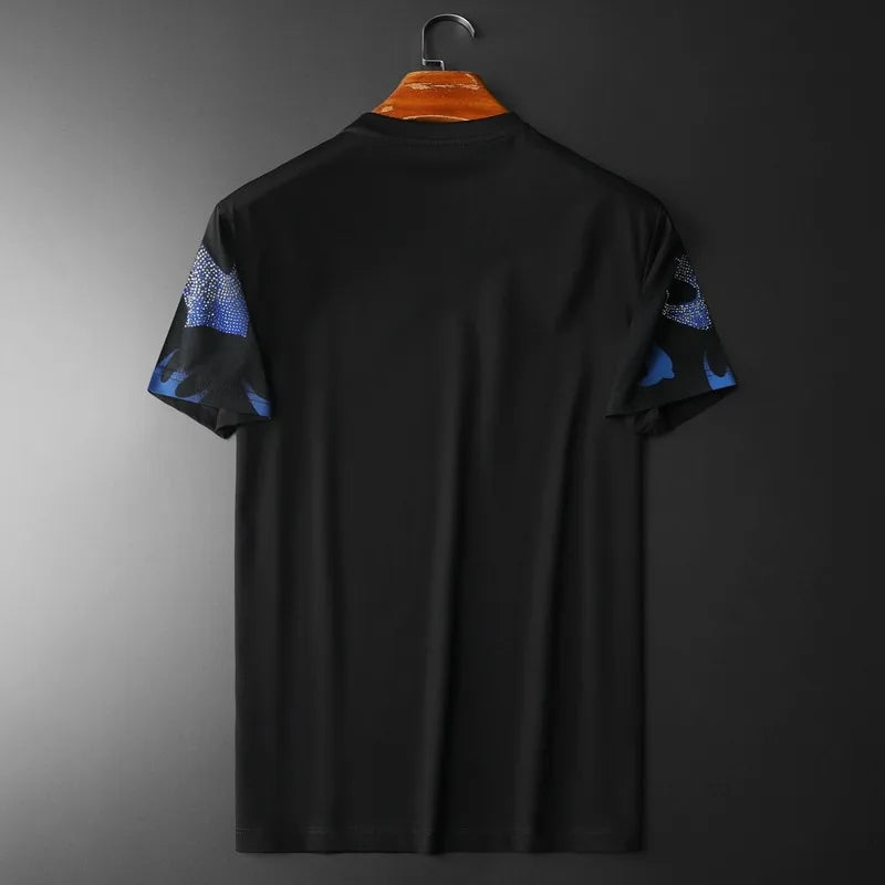 Herren T-Shirt mit Retro-Diamantdruck für Sommer und Freizeitaktivitäten