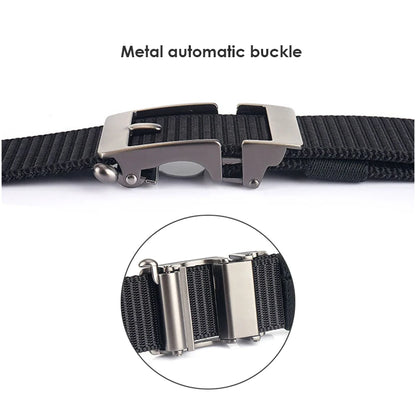 Herren-Gürtel aus Nylon 3,4 cm Breite mit Automatikverschluss für Outdoor-Wandern