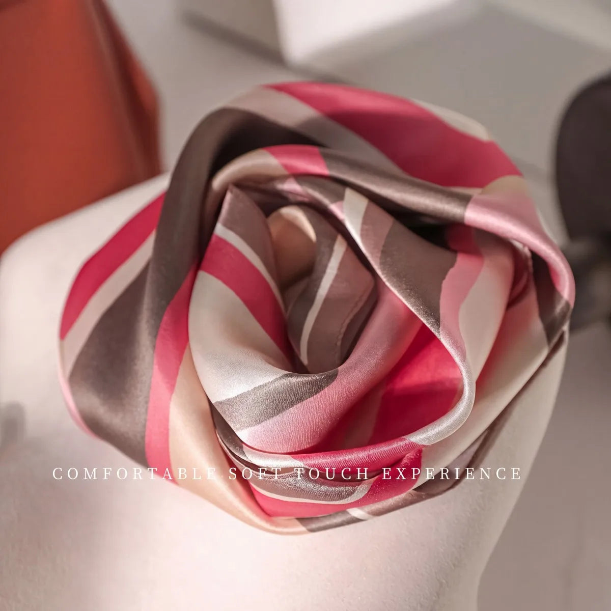 Damen Seidenschal klein quadratisch Haarband Halstuch Kopftuch Bandana F