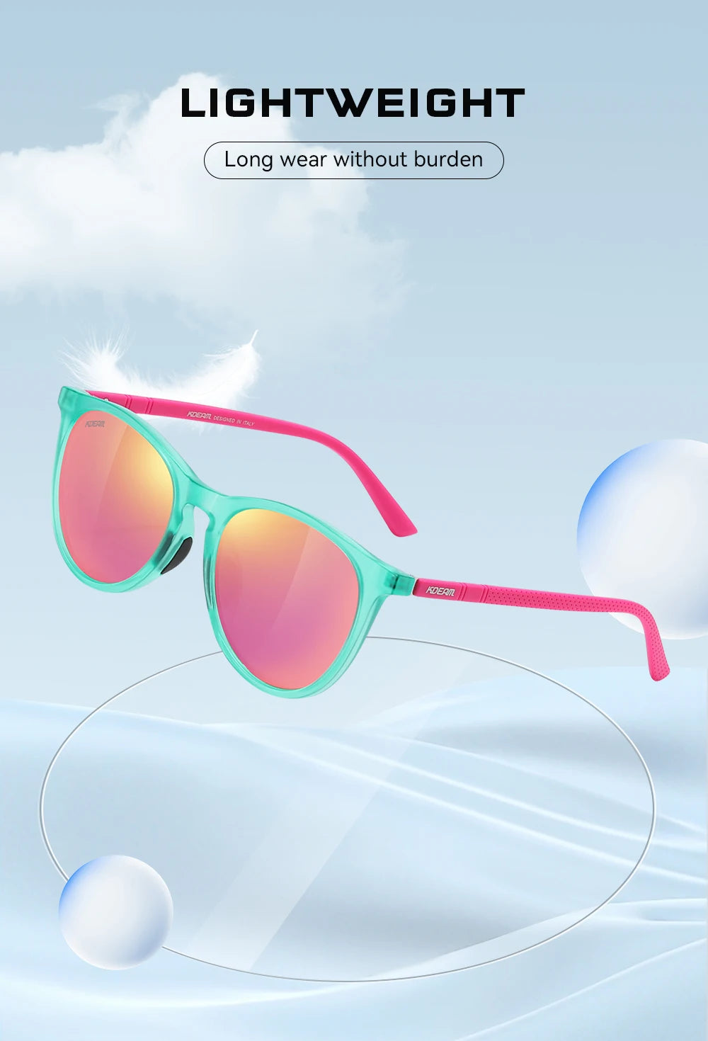 Damen-Sonnenbrille oval Retro polarisiert rutschfest Nasenpads Vintage
