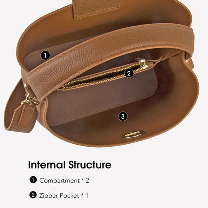 Mini Bucket Bag Vollnarbigem Rindleder | Zwei-Lagen