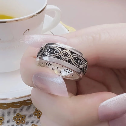 Damen-Ring Liebesknoten Welle golden aus Sterlingsilber