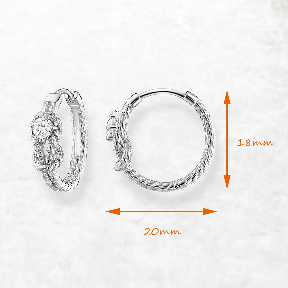 Damen-Creolen Seil Knoten aus Sterlingsilber