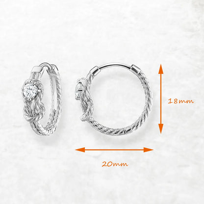 Damen-Creolen Seil Knoten aus Sterlingsilber