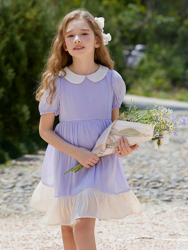Langärmliges Winterkleid für Mädchen mit rotem Plüsch und weißem Tüll – Prinzessinnen-Geburtstagskleid für Kinder von 3 bis 14 Jahren