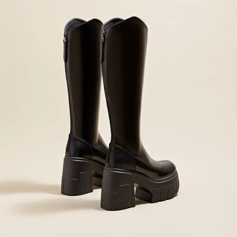 AIYUQI Western Cowboy Boots Women 2025 New Fashion High Heel Female Rider Boots 11cm Heel High Platform Skinny Boots Women